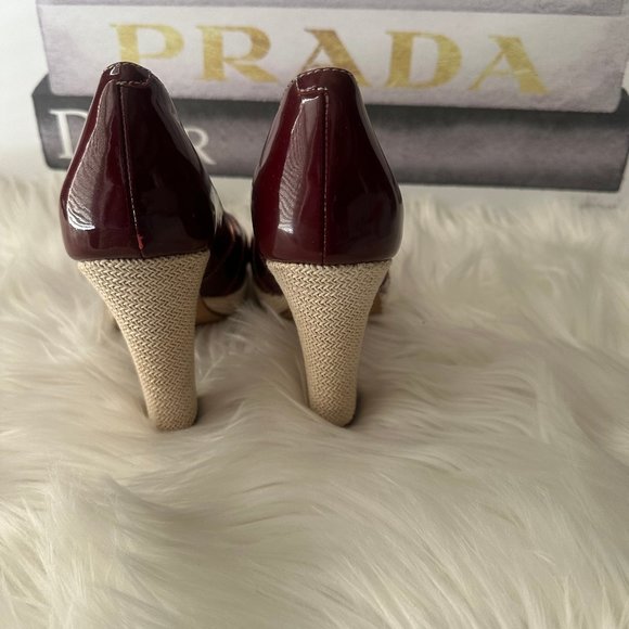 Cole Haan Charlize Nike Air Platform Open-Toe Patent Leather Pumps - Sz 8 - Picture 6 of 13